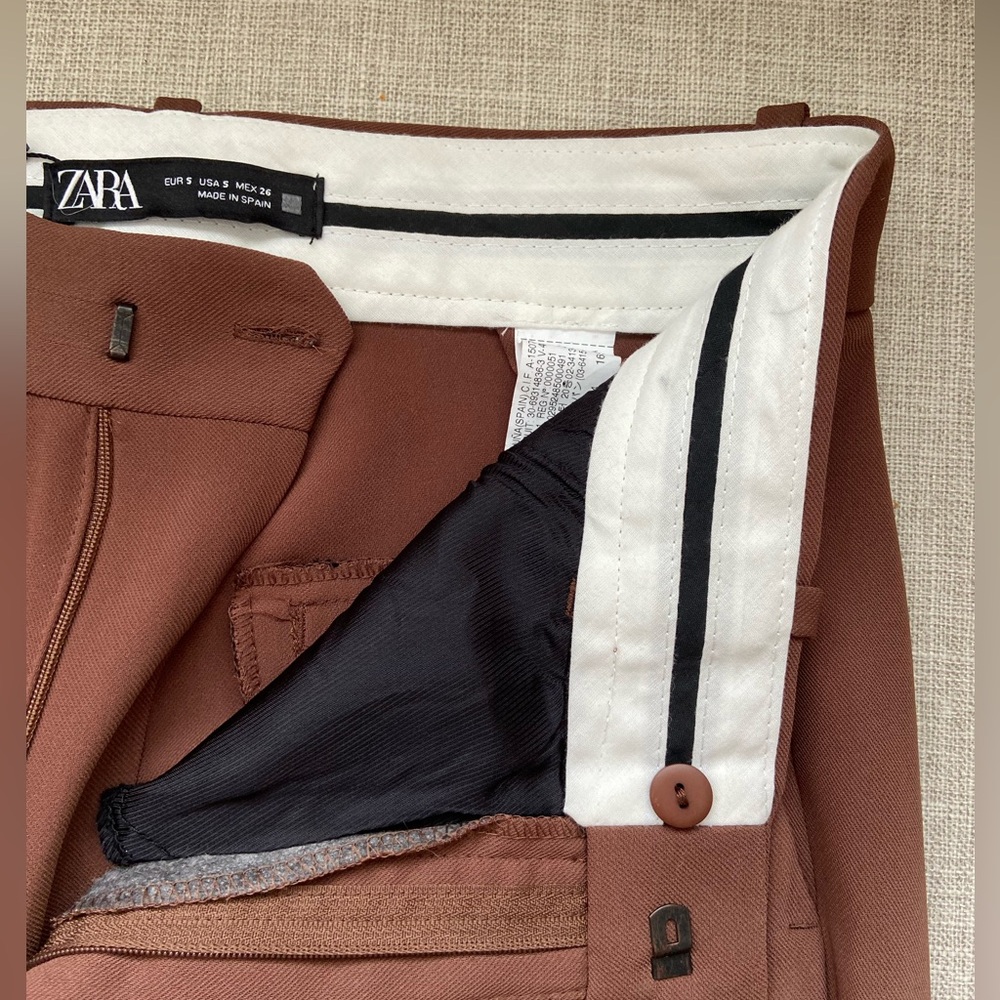 ZARA NWT Trousers Ladies Size S -  Rust/Brown